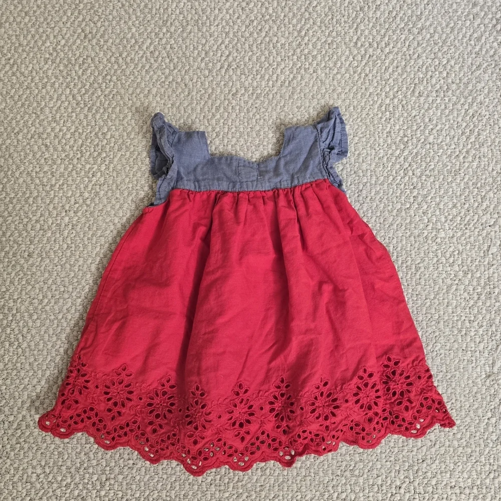 GAP Blue and Red Flutter Sleeve Sundress